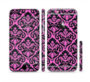 The Pink & Black Delicate Pattern Sectioned Skin Series for the Apple iPhone 6s Plus