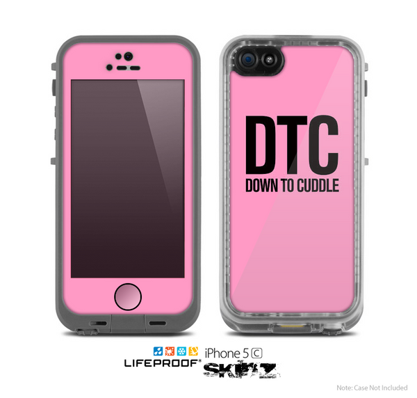 The Pink & Black Down to Cuddle Skin for the Apple iPhone 5c LifeProof Case