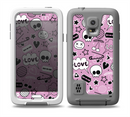 The Pink & Black Love Skulls Pattern V3 Skin for the Samsung Galaxy S5 frē LifeProof Case