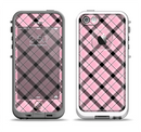 The Pink & Black Plaid Apple iPhone 5-5s LifeProof Fre Case Skin Set