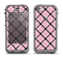 The Pink & Black Plaid Apple iPhone 5c LifeProof Nuud Case Skin Set