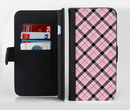 The Pink & Black Plaid Ink-Fuzed Leather Folding Wallet Credit-Card Case for the Apple iPhone 6/6s, 6/6s Plus, 5/5s and 5c