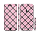 The Pink & Black Plaid Sectioned Skin Series for the Apple iPhone 6s Plus