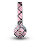 The Pink & Black Plaid Skin for the Beats by Dre Mixr Headphones