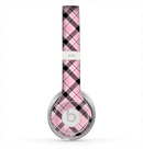 The Pink & Black Plaid Skin for the Beats by Dre Solo 2 Headphones