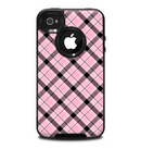 The Pink & Black Plaid Skin for the iPhone 4-4s OtterBox Commuter Case