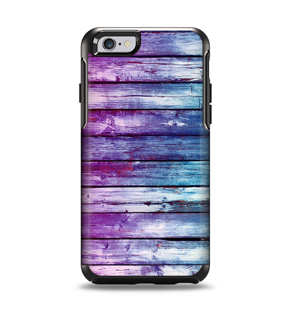The Pink & Blue Dyed Wood Apple iPhone 6 Otterbox Symmetry Case Skin Set