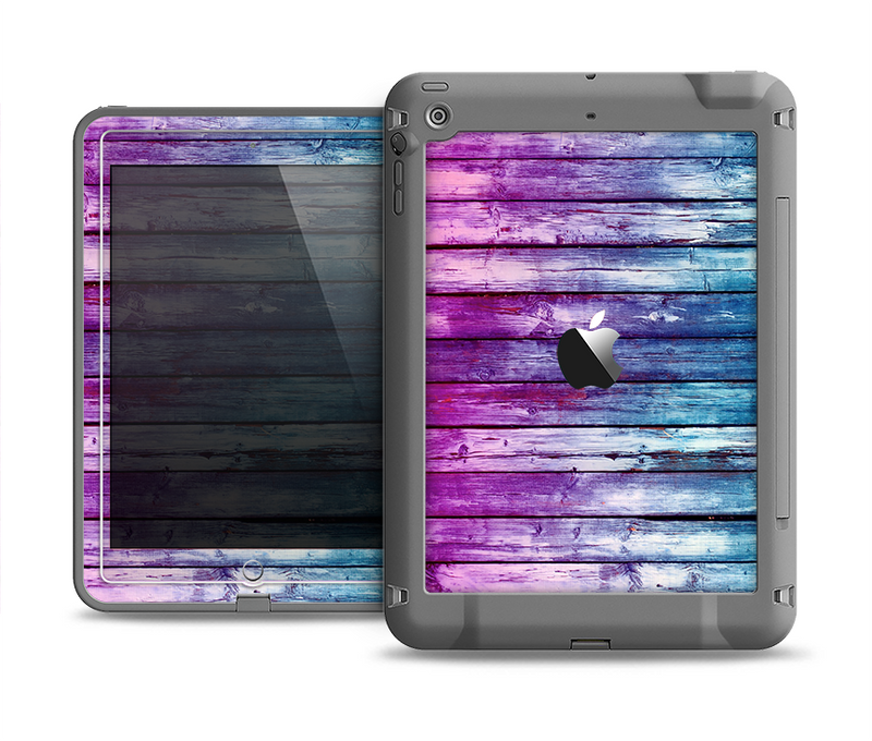 The Pink & Blue Dyed Wood Apple iPad Air LifeProof Fre Case Skin Set