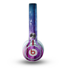 The Pink & Blue Dyed Wood Skin for the Beats by Dre Mixr Headphones