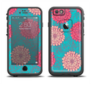 The Pink & Blue Floral Illustration Apple iPhone 6/6s LifeProof Fre Case Skin Set
