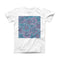 The Pink & Blue Flowered Pattern ink-Fuzed Front Spot Graphic Unisex Soft-Fitted Tee Shirt