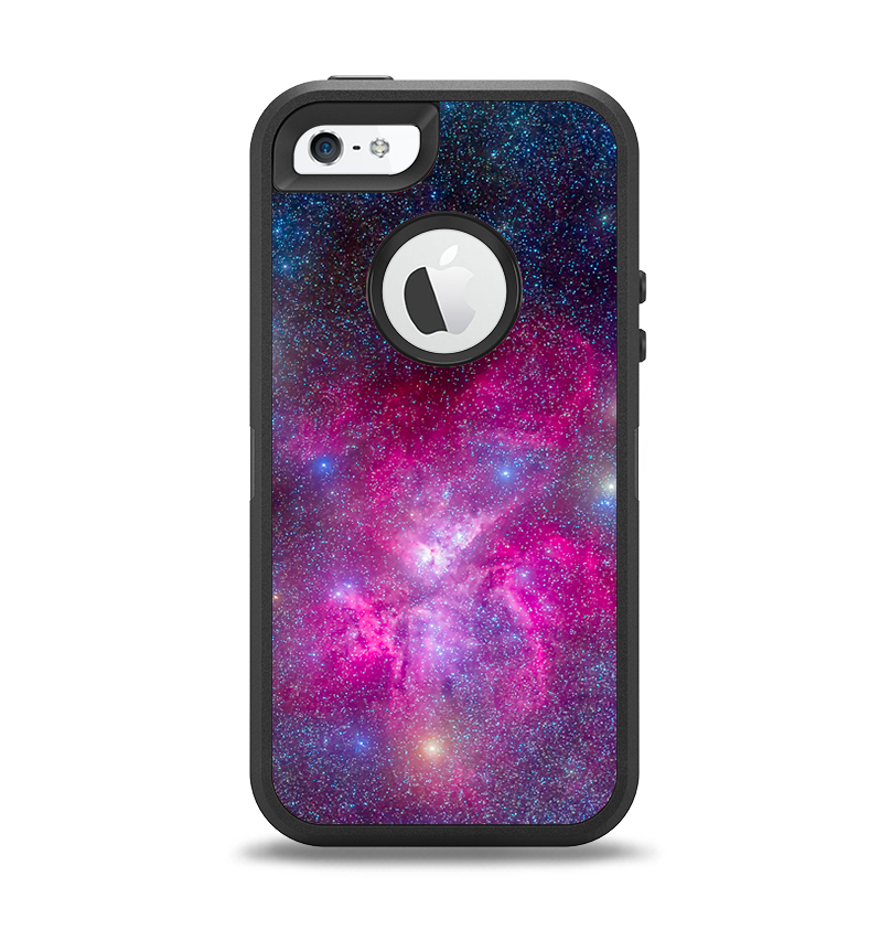 The Pink & Blue Galaxy Apple iPhone 5-5s Otterbox Defender Case Skin Set