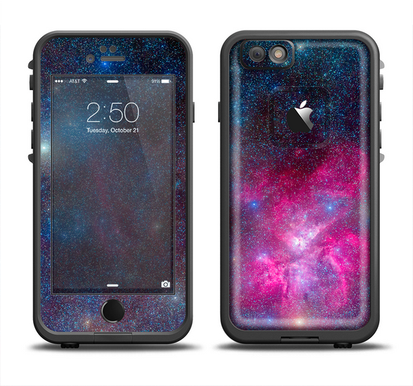 The Pink & Blue Galaxy Apple iPhone 6 LifeProof Fre Case Skin Set