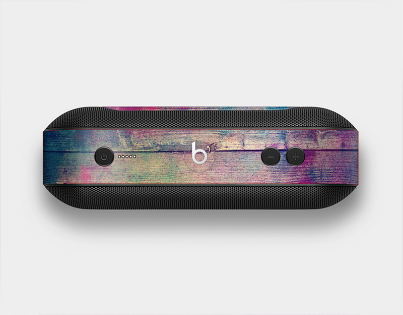The Pink & Blue Grunge Wood Planks Skin Set for the Beats Pill Plus