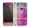 The Pink & Blue Grunge Wood Planks Skin Set for the Apple iPhone 5s