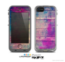 The Pink & Blue Grunge Wood Planks Skin for the Apple iPhone 5c LifeProof Case