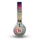 The Pink & Blue Grunge Wood Planks Skin for the Beats by Dre Mixr Headphones