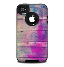 The Pink & Blue Grunge Wood Planks Skin for the iPhone 4-4s OtterBox Commuter Case