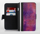 The Pink & Blue Grungy Surface Texture Ink-Fuzed Leather Folding Wallet Credit-Card Case for the Apple iPhone 6/6s, 6/6s Plus, 5/5s and 5c