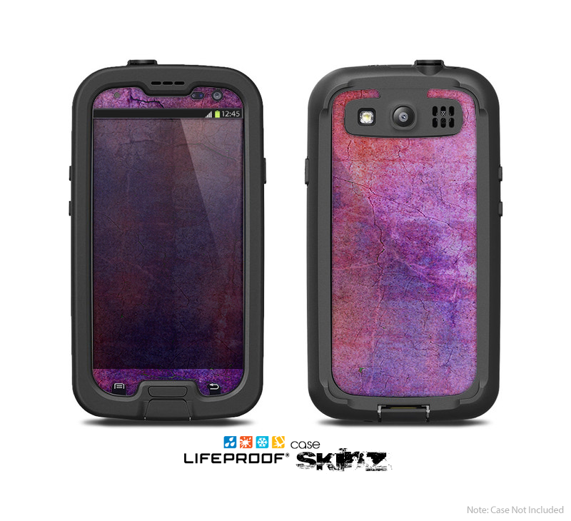 The Pink & Blue Grungy Surface Texture Skin For The Samsung Galaxy S3 LifeProof Case