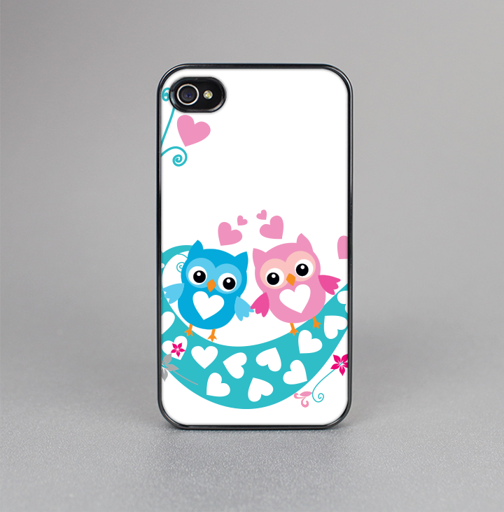 The Pink & Blue Vector Love Birds Skin-Sert for the Apple iPhone 4-4s Skin-Sert Case