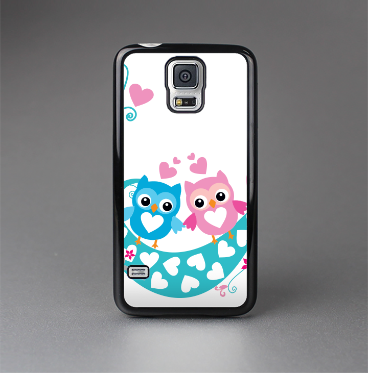 The Pink & Blue Vector Love Birds Skin-Sert Case for the Samsung Galaxy S5