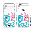 The Pink & Blue Vector Love Birds Sectioned Skin Series for the Apple iPhone 6s Plus