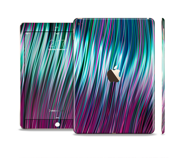 The Pink & Blue Vector Swirly HD Strands Skin Set for the Apple iPad Pro