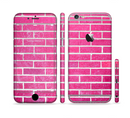 The Pink Brick Wall Sectioned Skin Series for the Apple iPhone 6s Plus