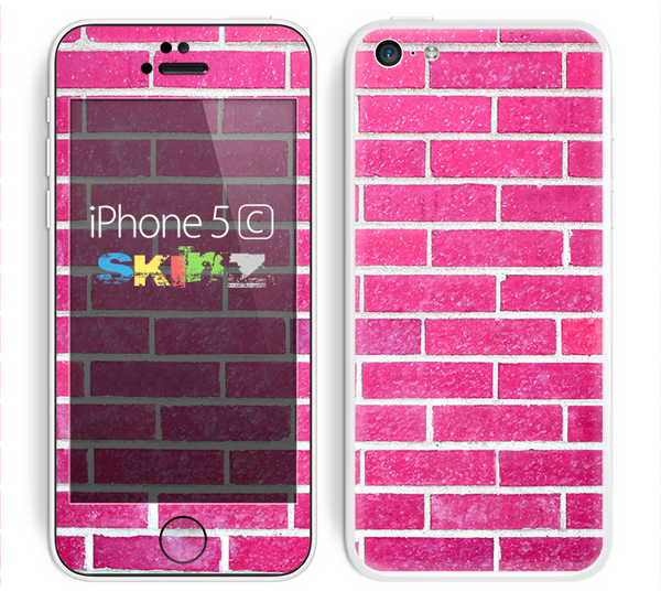The Pink Brick Wall Skin for the Apple iPhone 5c