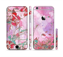 The Pink Bright Watercolor Floral Sectioned Skin Series for the Apple iPhone 6 Plus