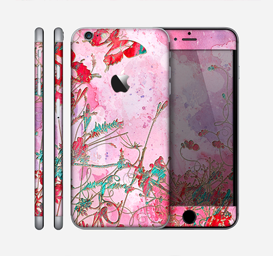 The Pink Bright Watercolor Floral Skin for the Apple iPhone 6 Plus
