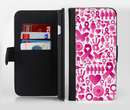 The Pink Collage Breast Cancer Awareness Ink-Fuzed Leather Folding Wallet Credit-Card Case for the Apple iPhone 6/6s, 6/6s Plus, 5/5s and 5c