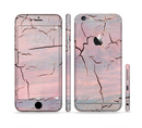 The Pink Cracked Surface Texture Sectioned Skin Series for the Apple iPhone 6s Plus