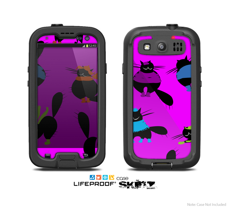 The Pink & Cute Fashion Cats Skin For The Samsung Galaxy S3 LifeProof Case