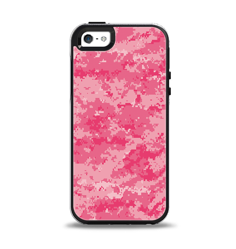 The Pink Digital Camouflage Apple iPhone 5-5s Otterbox Symmetry Case Skin Set