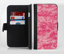The Pink Digital Camouflage Ink-Fuzed Leather Folding Wallet Credit-Card Case for the Apple iPhone 6/6s, 6/6s Plus, 5/5s and 5c
