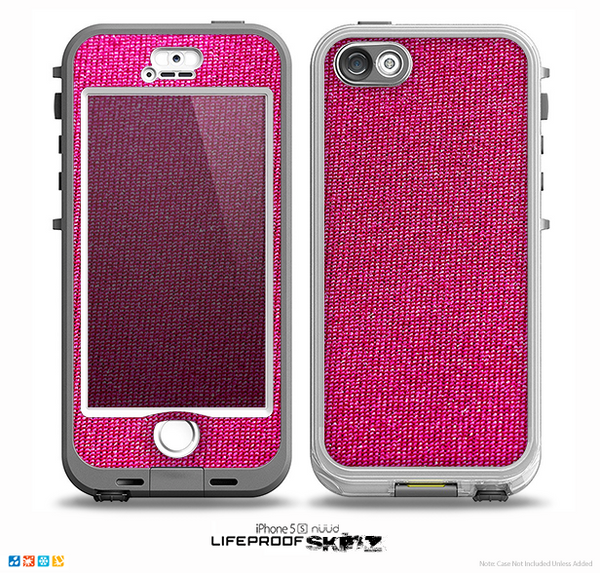The Pink Fabric Skin for the iPhone 5-5s NUUD LifeProof Case
