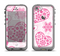 The Pink Floral Designed Hearts Apple iPhone 5c LifeProof Fre Case Skin Set