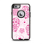 The Pink Floral Designed Hearts Apple iPhone 6 Otterbox Defender Case Skin Set
