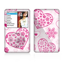 The Pink Floral Designed Hearts Skin For The Apple iPod Classic