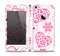 The Pink Floral Designed Hearts Skin Set for the Apple iPhone 5