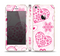The Pink Floral Designed Hearts Skin Set for the Apple iPhone 5s