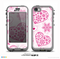 The Pink Floral Designed Hearts Skin for the iPhone 5c nüüd LifeProof Case