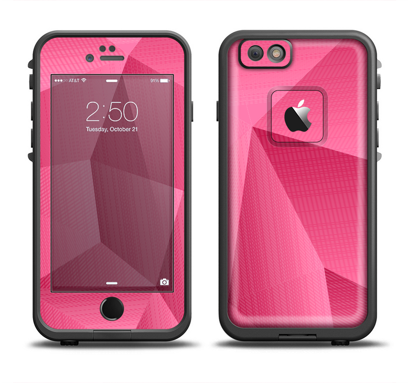 The Pink Geometric Pattern Apple iPhone 6 LifeProof Fre Case Skin Set