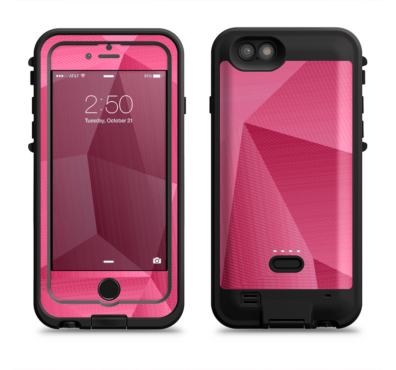 The Pink Geometric Pattern Apple iPhone 6/6s LifeProof Fre POWER Case Skin Set