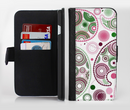 The Pink & Green Floral Paisley Ink-Fuzed Leather Folding Wallet Credit-Card Case for the Apple iPhone 6/6s, 6/6s Plus, 5/5s and 5c