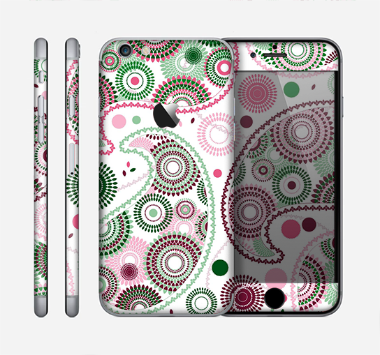 The Pink & Green Floral Paisley Skin for the Apple iPhone 6
