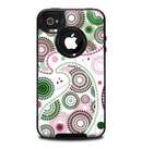 The Pink & Green Floral Paisley Skin for the iPhone 4-4s OtterBox Commuter Case