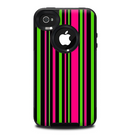 The Pink & Green Striped Skin for the iPhone 4-4s OtterBox Commuter Case
